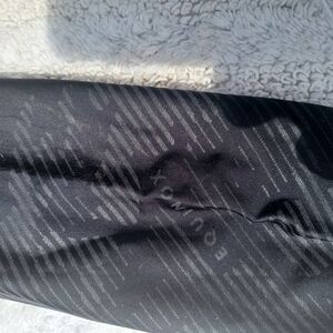 Black Striped Fabric with Logo Terez Leggings - size M